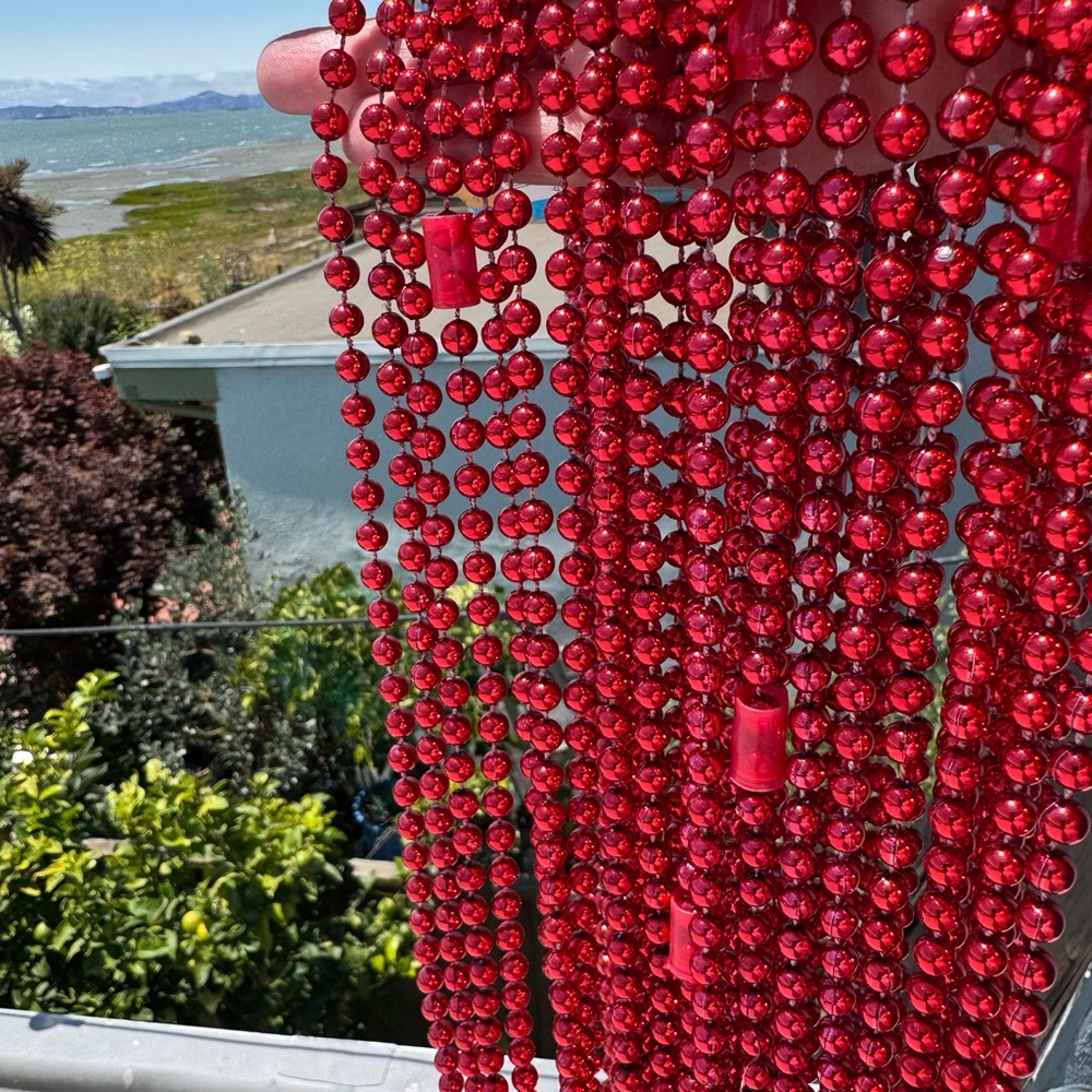 Red Beaded Necklaces 24 count